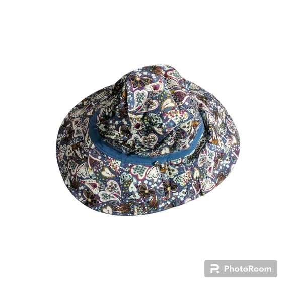 Wide Brim Hat. Reversible. Blue/Multi color. NWT. - Picture 5 of 12